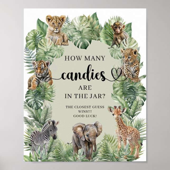 Affiche Jungle Safari Combien de bonbons sont dans le jeu  (Devant)