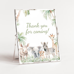 Affiche Jungle Safari sauvage un Merci animal pour venir