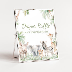 Affiche Jungle Safari Wild One Animaux Déchets Raffle