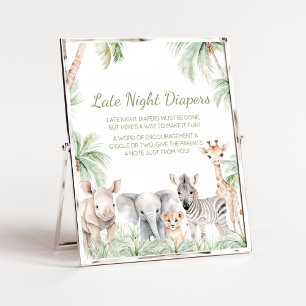 Affiche Jungle Safari Wild One Animaux Late Night Diapers
