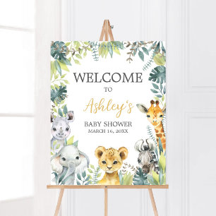 Affiche Jungle Safari Wild One Baby shower Bienvenue