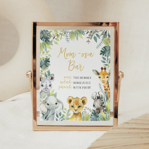 Affiche Jungle Safari Wild Un Baby shower Maman Osa Bar