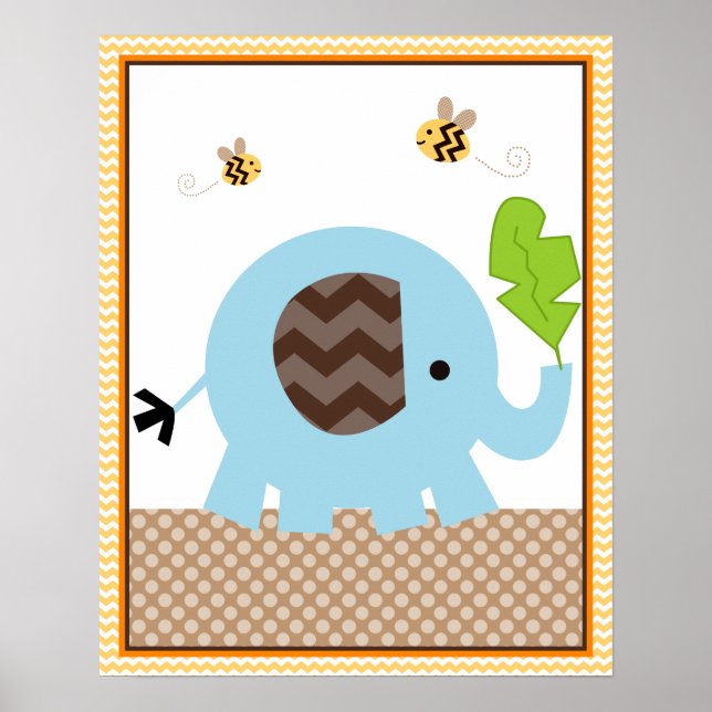 Affiche Jungle Stack Elephant Baby Nursery Art (Devant)