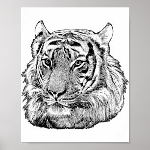 Affiche Jungle Tiger Face safari animal art original