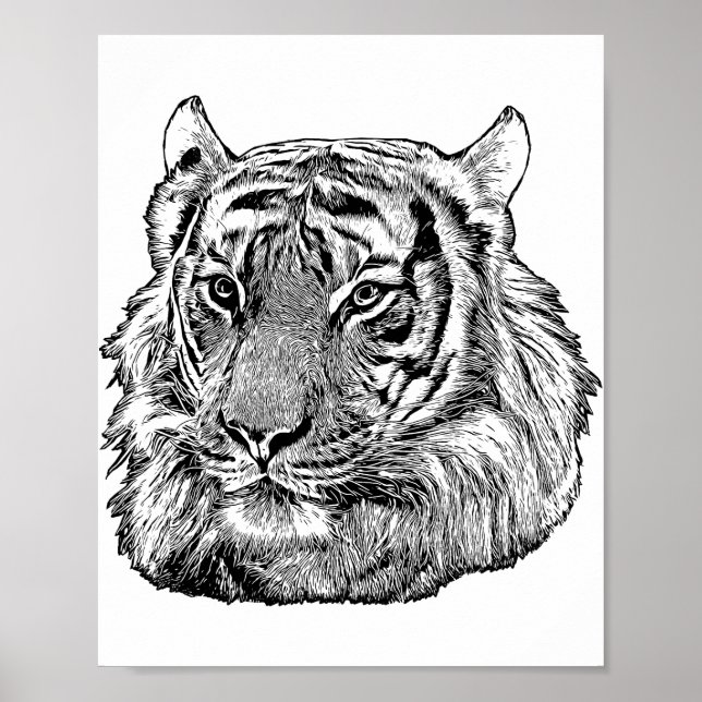 Affiche Jungle Tiger Face safari animal art original (Devant)