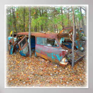 Affiche Junkyard Dreams 57 Chevy Nomad Rusting