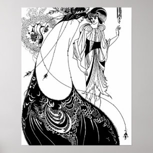 Affiche Jupe de paon Beardsley Nouveau