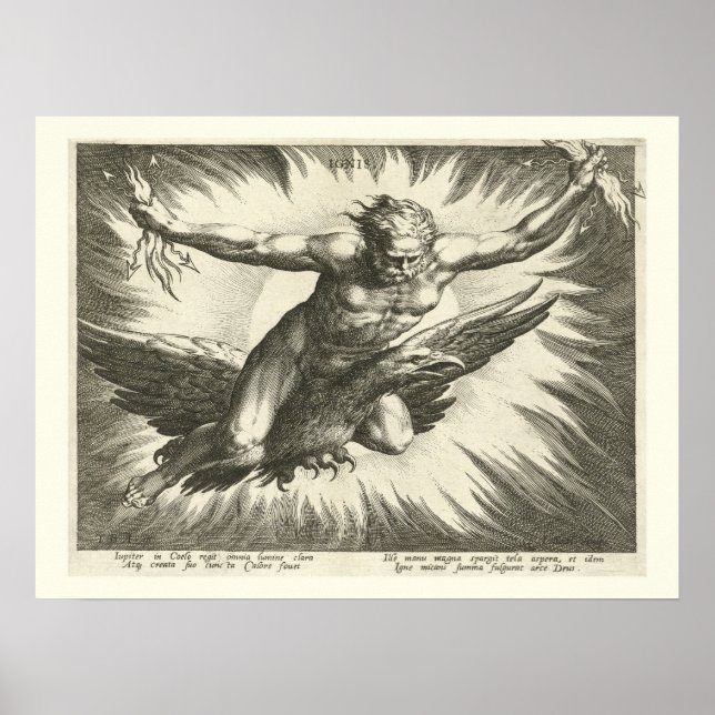 Affiche Jupiter, Dieu romain, Mythologie, Déité, 16ème siè (Devant)