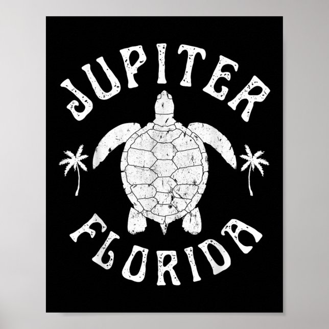 Affiche Jupiter Floride Plage Tortue de mer Vacances été (Devant)
