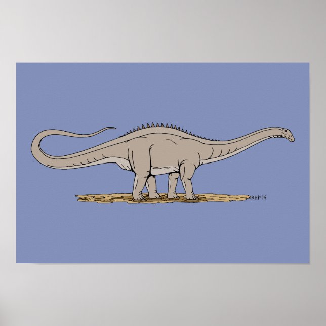 Affiche Jurassique Dinosaure Apatosaurus (Devant)