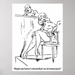 Affiche Jury entièrement féminin, humouristique vintage