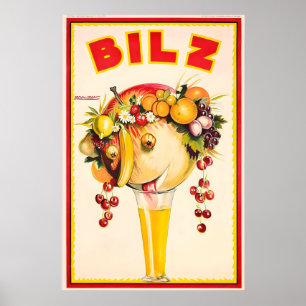 Affiche Jus d'orange Bilz Soda Achille Mauzan Nourriture V
