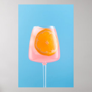 Affiche Jus d'orange en verre transparent