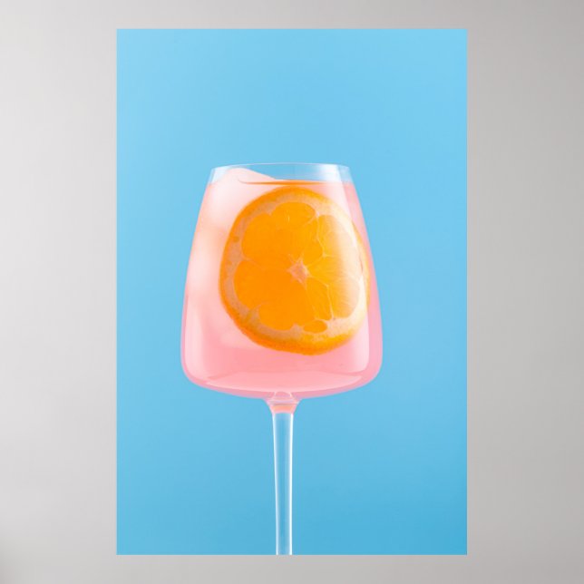 Affiche Jus d'orange en verre transparent (Devant)