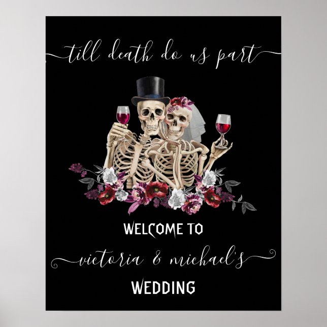 Affiche Jusqu'à ce que la mort nous sépare Goth Squelette  (Devant)