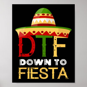 Affiche Jusqu'À Fiesta Dtf Mexique Mexique Cinco De Mayo