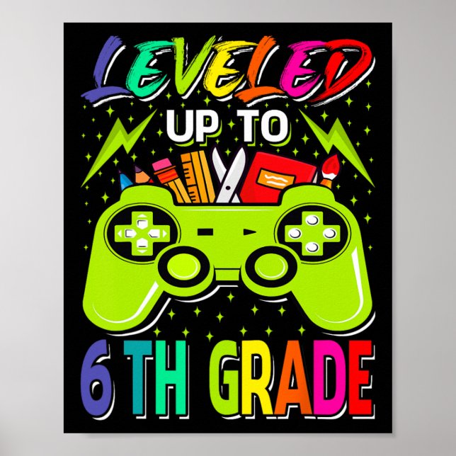 Affiche Jusqu'À La 6E Année Gamer Retour À L'École Premièr (Devant)