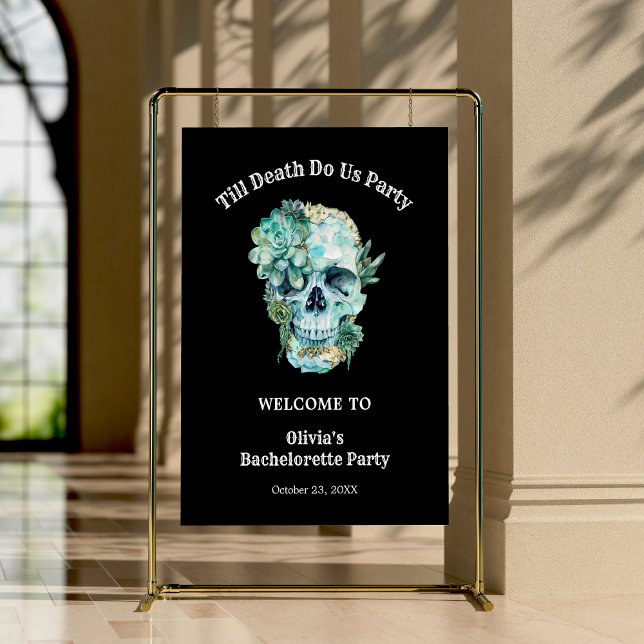 Affiche Jusqu'à la mort Do Us Part Bachelorette Party Bien (Till Death Do Us Part Halloween Bachelorette Party Welcome Sign  )