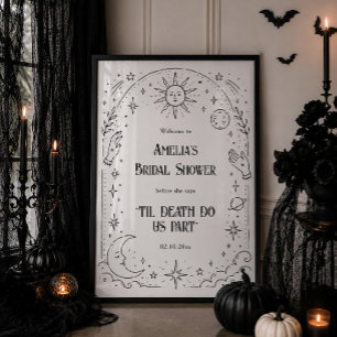 Affiche Jusqu'à la mort Fête de mariage Halloween de bienv
