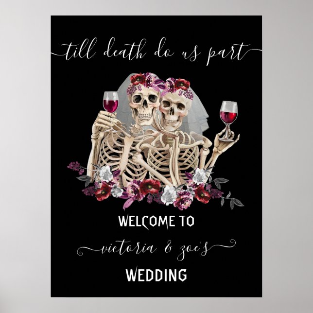 Affiche Jusqu'à la mort nous part Goth Skeleton Brides Bie (Devant)