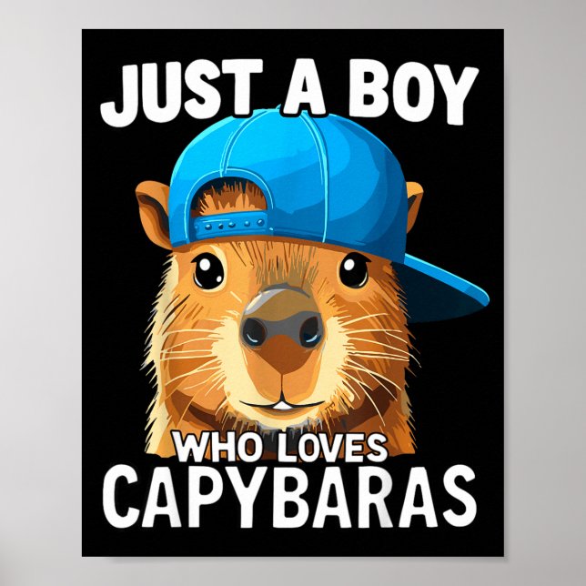Affiche Just A Boy Who Loves Capybaras  (Devant)