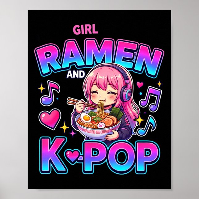 Affiche Just A Girl Who Loves Anime Ramen And K-p  (Devant)