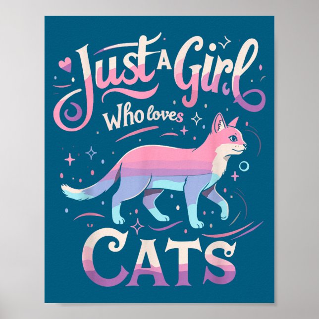 Affiche Just A Girl Who Loves Cats Men Women  (Devant)