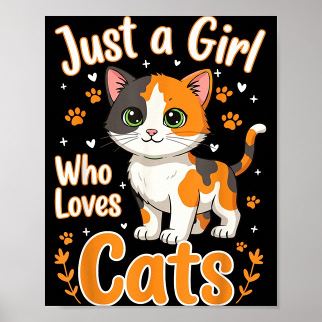 Affiche Just A Girl Who Loves Cats Valentines Day Cat Wome (Devant)