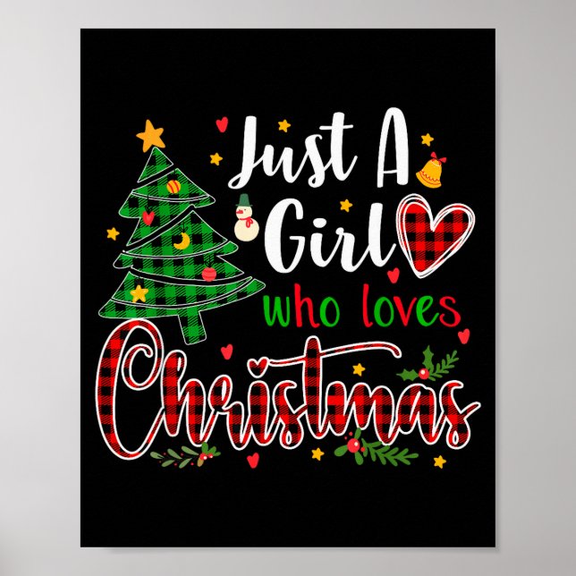 Affiche Just A Girl Who Loves Christmas Funny Xmas Pajama  (Devant)