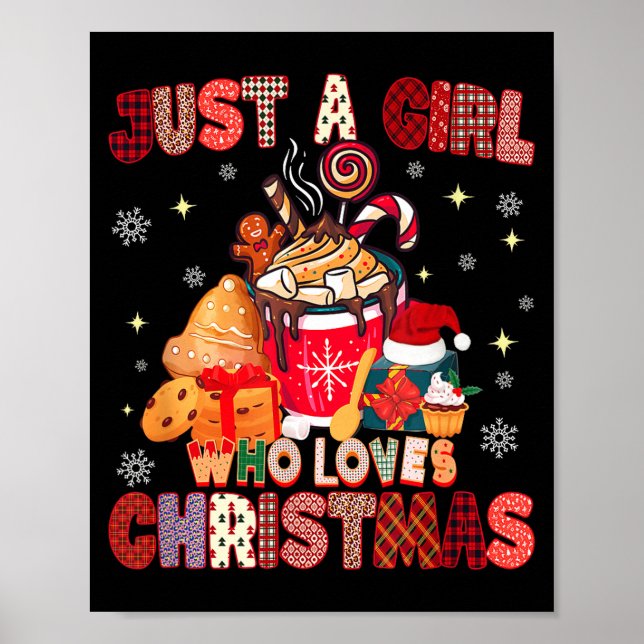 Affiche Just A Girl Who Loves Christmas Hot Cocoa Lover Xm (Devant)