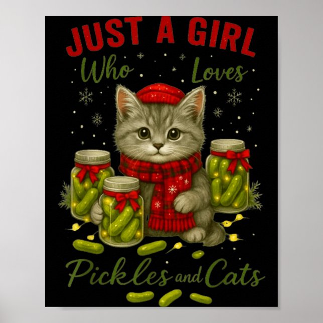 Affiche Just A Girl Who Loves Ckles And Cats Christmas  (Devant)
