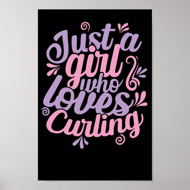 Affiche Just a girl who loves curling sports d'hiver (Devant)