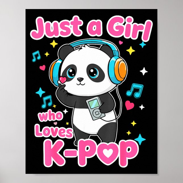 Affiche Just A Girl Who Loves K-p Cute Panda  (Devant)