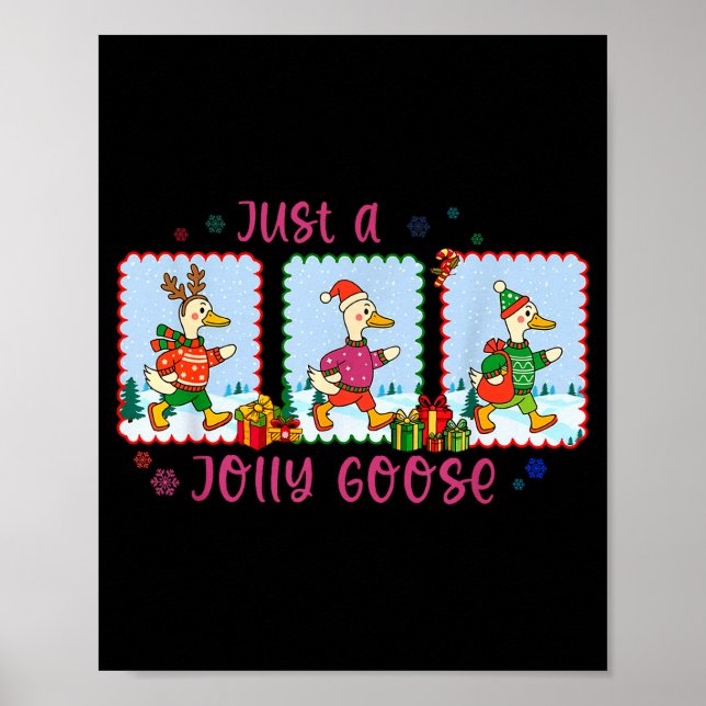 Affiche Just A Jolly Goose Christmas Santa Bow Xmas Light  (Devant)