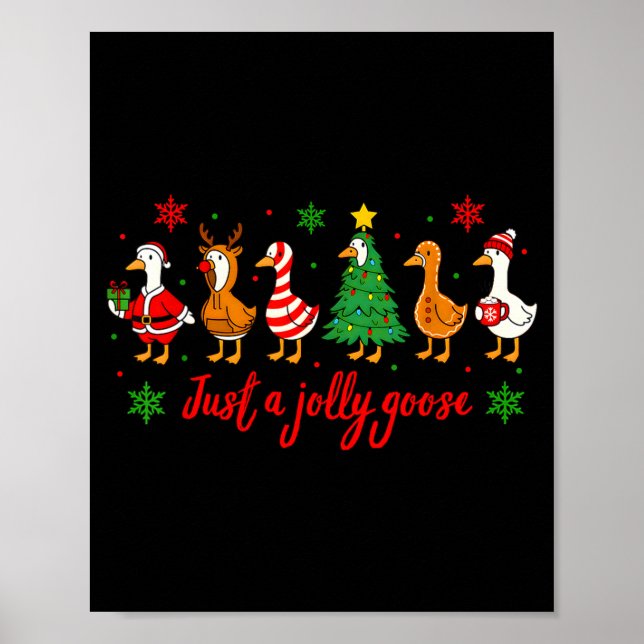 Affiche Just A Jolly Goose Merry Christmas Funny Xmas Men  (Devant)