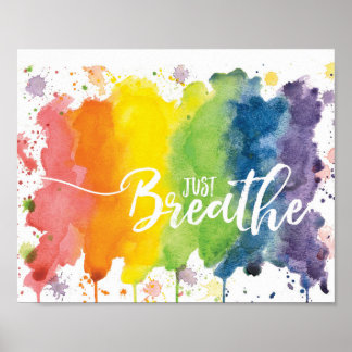Affiche Just Breathe - Arc-en-ciel