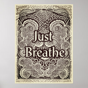 Affiche Just Breathe - Citation positive