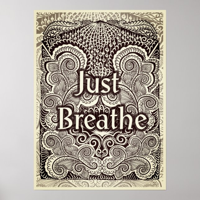 Affiche Just Breathe - Citation positive (Devant)