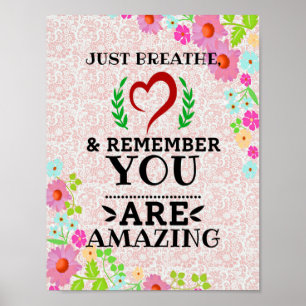 Affiche Just Breathe - Motivationnel, Inspiration