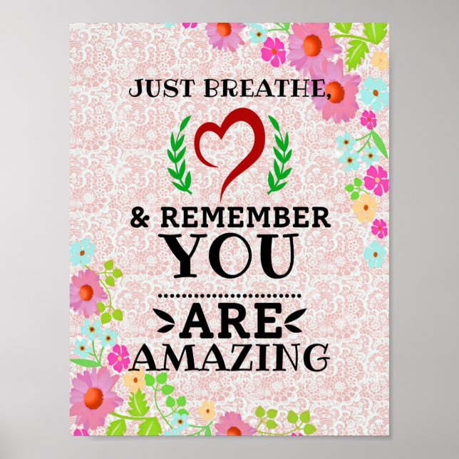 Affiche Just Breathe - Motivationnel, Inspiration (Devant)