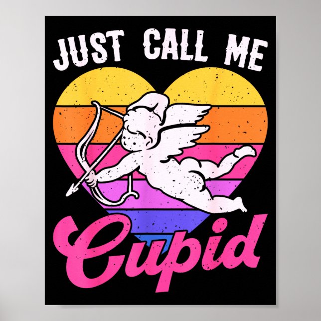 Affiche Just Call Me Cud Valentine Cute Arrow Heart Couple (Devant)