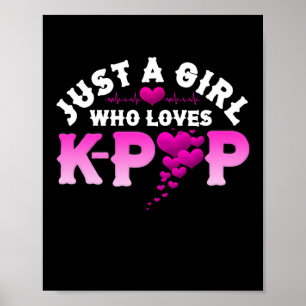 Affiche Just Girl Who Loves K-pop Finger Heart