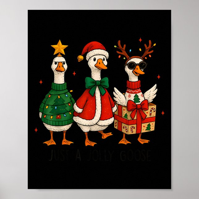 Affiche Just Jolly Goose Christmas Santa Reindeer Xmas Tre (Devant)