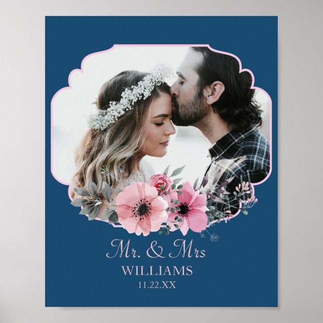 Affiche Just Married Photo Portrait Marriage Anniversary (Devant)