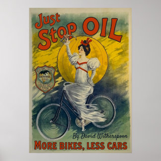 Affiche Just Stop Oil Mug More Bikes Less Cars Activist