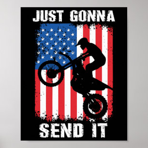 Affiche Juste Aller Envoyer Patriote Motocross Dirt Bike D