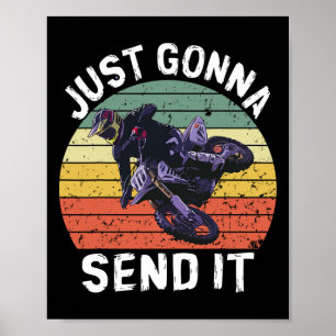 Affiche Juste Allons L'envoyer Motocross Vélo Tout Terrain