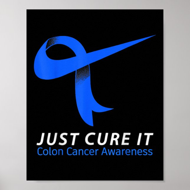 Affiche Juste Cure It Blue Ribbon Warrier Colon Cancer Awa (Devant)