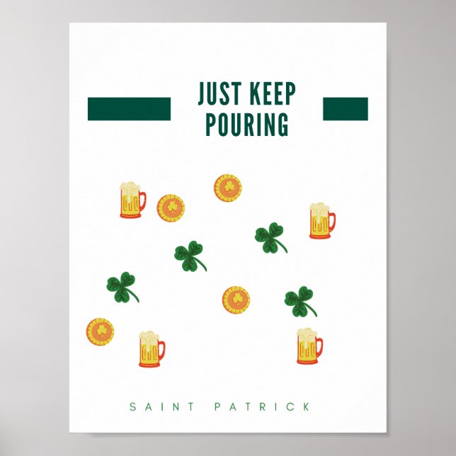Affiche Juste en continuant à verser "St Patrick's Day" (Devant)