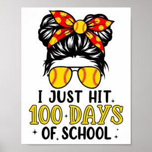 Affiche Juste Frapper Heureux 100 Jours D'école Softball C